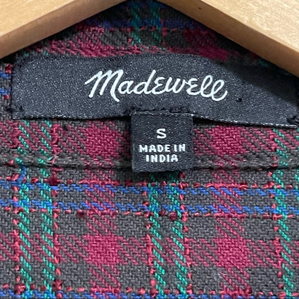 Madewell Westlake Pfeiffer Plaid Oversized Button Front Top - Picture 7 of 12